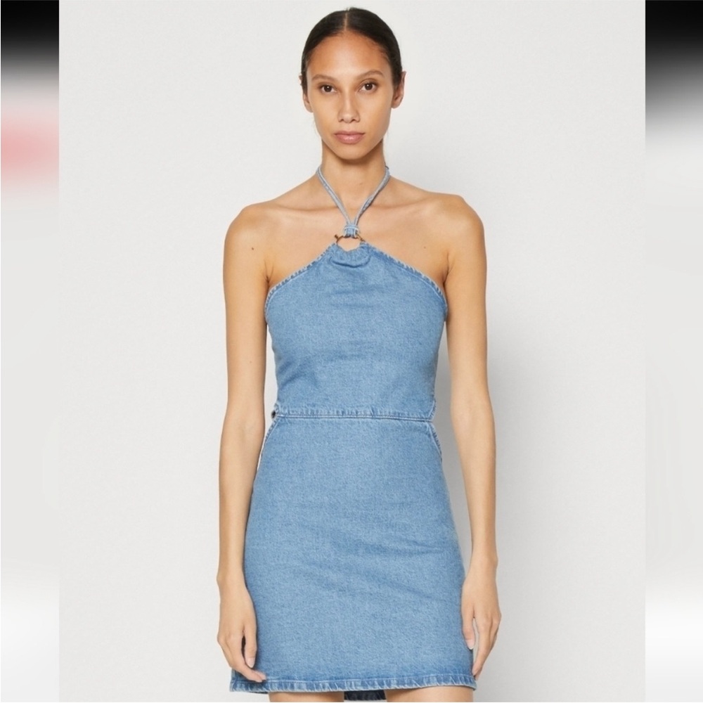 Gap Denim Cutout Halter Mini Dress